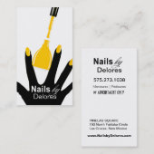 マニキュアのペディキュアのネイルサロンの黄色 名刺 (正面/裏面)
