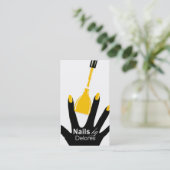 マニキュアのペディキュアのネイルサロンの黄色 名刺 (スタンド正面)