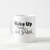 マニキュアのマグを目覚め、かいで下さい コーヒーマグカップ (正面左)