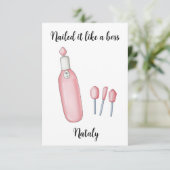 マニキュアの道具がボスのように釘付けにした サンキューカード (スタンド正面)