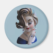 マニキュアの頭の花瓶を持つサルトリー女性ディヴァ マグネット (正面)