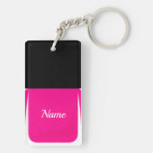 マニキュアのKeychainのピンク キーホルダー (裏面)