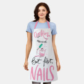 マニキュアよくはしゃぐスタイリストエプロン エプロン (着用した状態)