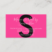 マニキュアアフターケアのヒントネオンピンク 名刺 (正面)