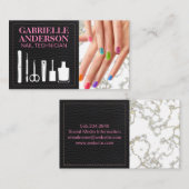 マニキュアカラフル爪、 ネイル 名刺 (正面/裏面)