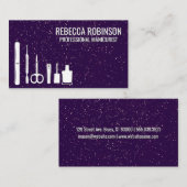 マニキュアツール |パープルグリッター 名刺 (正面/裏面)