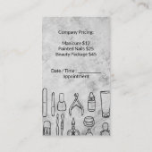 マニキュアツール | 大理石背景 予約カード (裏面)