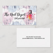 マニキュアツール | 水彩スケッチ | 芸術的 名刺 (正面/裏面)