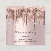 マニキュアネイルアーティストドリップスグリッターソーシャルバラ スクエア名刺 (裏面)