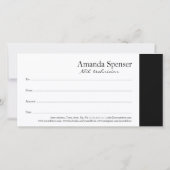 マニキュアネイルサロンギフト証明書シンプル白 サンキューカード (裏面)