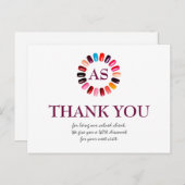 マニキュアネイルサロンシンプルホワイトサンキュークーポン ポストカード (正面/裏面)