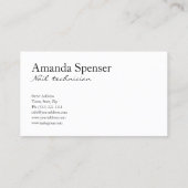 マニキュアネイルサロンホワイト次回の訪問確認カード 名刺 (裏面)