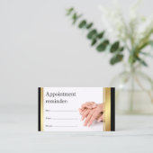 マニキュアネイルサロンホワイト次回の訪問確認カード 名刺 (スタンド正面)