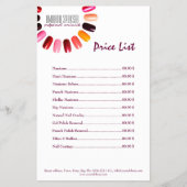 マニキュアネイルサロン価格表シンプルホワイトフライヤー チラシ (正面)