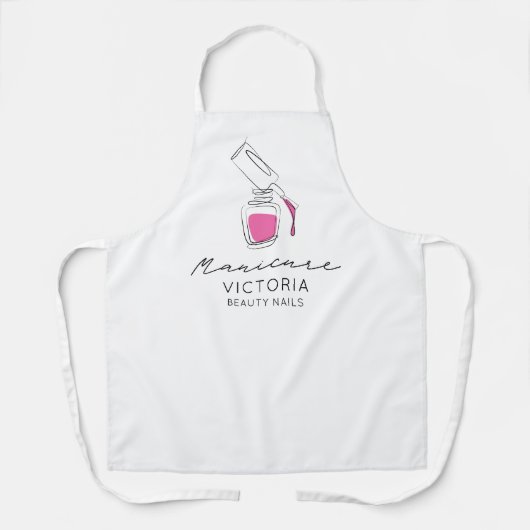 マニキュアピンク爪、 ネイルポーランド美しいプロフェッショナル エプロン (正面)