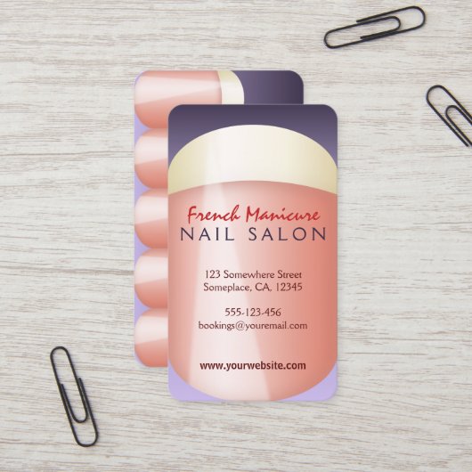 マニキュアフランスのネイリスト名刺 名刺 (正面/裏面インサイチュ)