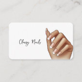 マニキュアフランスの爪、 ネイルハンド爪、 ネイル技術 名刺 (正面)