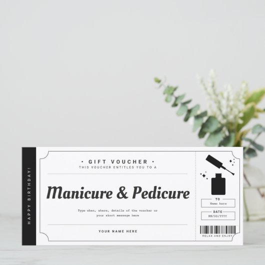 マニキュアペディキュアギフト伝票証明書 (スタンド正面)