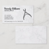 マニキュア主義者 | 爪、 ネイルクリップ | 大理石背景 名刺 (正面/裏面)