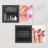 マニキュア爪、 ネイル絵を描 | ネイルサロン花 名刺 (正面/裏面)