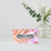 マニキュア爪、 ネイル | ピンクの蘭の花 予約カード (スタンド正面)