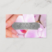 マニキュア爪、 ネイル | ピンクの蘭の花 予約カード (裏面)