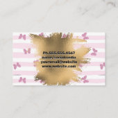 マニキュア | ストライプ蝶 | 金箔 予約カード (裏面)