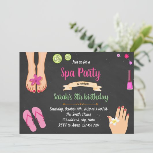 マニキュア&ペディキュアスパパーティーのご招待 招待状 (スタンド正面)