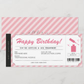 マニキュア・ペディキュア ピンク ギフト券 証明書 招待状 (正面/裏面)