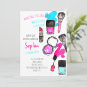 マニキュア マニ パディ メイク ガール バースデー 招待状 (スタンド正面)