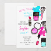 マニキュア マニ パディ メイク ガール バースデー 招待状 (正面/裏面)