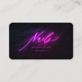 マニキュリエレガントストネイルアーティストテックネオンパープル 名刺 (正面)