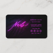 マニキュリエレガントストネイルアーティストテックネオンパープル 名刺 (裏面)