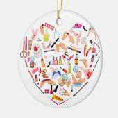 マニキュリストネイリストツールハート セラミックオーナメント (左)