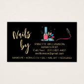 マニキュリストネイリスト磁気ビジネスカード (正面)