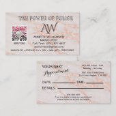 マニキュリストネイリスト赤面バラ大理石 名刺 (正面/裏面)