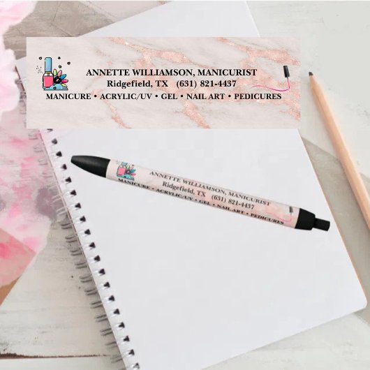 マニキュリストネイリスト赤面バラ大理石 黒ボールペン