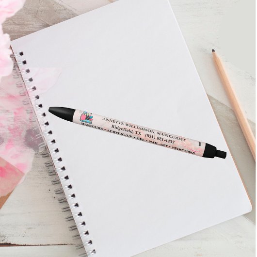 マニキュリストネイリスト赤面バラ大理石 黒ボールペン