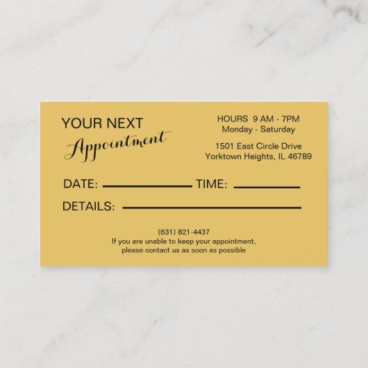 マニキュリストネイリスト金ゴールドアクセント 名刺 (裏面)