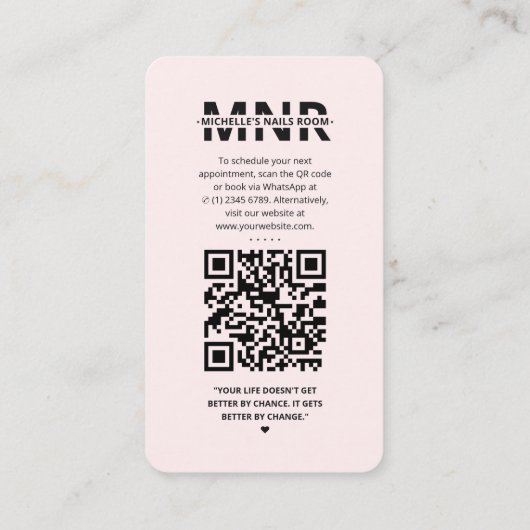 マニキュリストネイルアーティストテックインスタグラムピモダンンク 名刺 (裏面)