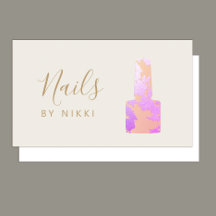 マニキュリストネイルサロンピンクグリッター名刺
