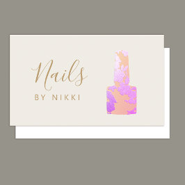 マニキュリストネイルサロンピンクグリッター名刺 名刺