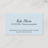 マニキュリストペディキュリストネイルサロン淡い色のブルー 名刺 (裏面)