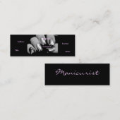 マニキュリスト爪、 ネイルズインブラック&ホワイト スキニー名刺 (正面/裏面)