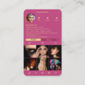 マニキュリスト爪、 ネイルテックダークピンクインスタグラムエレガント 名刺 (正面)