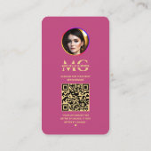 マニキュリスト爪、 ネイルテックダークピンクインスタグラムエレガント 名刺 (裏面)