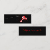 マニキュリスト黒赤 スキニー名刺 (正面/裏面)