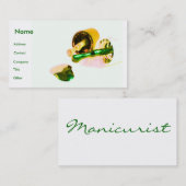 マニキュリスト – グリーン&金ゴールド 名刺 (正面/裏面)