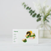 マニキュリスト – グリーン&金ゴールド 名刺 (スタンド正面)