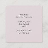 マニキュリスト、ネイルアーティスト、フリーランスネイリスト スクエア名刺 (正面)
